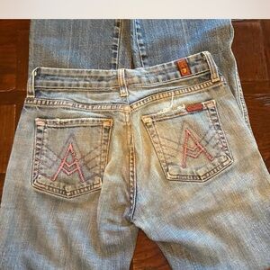 7 For All Mankind Blue Denim Jeans low rise